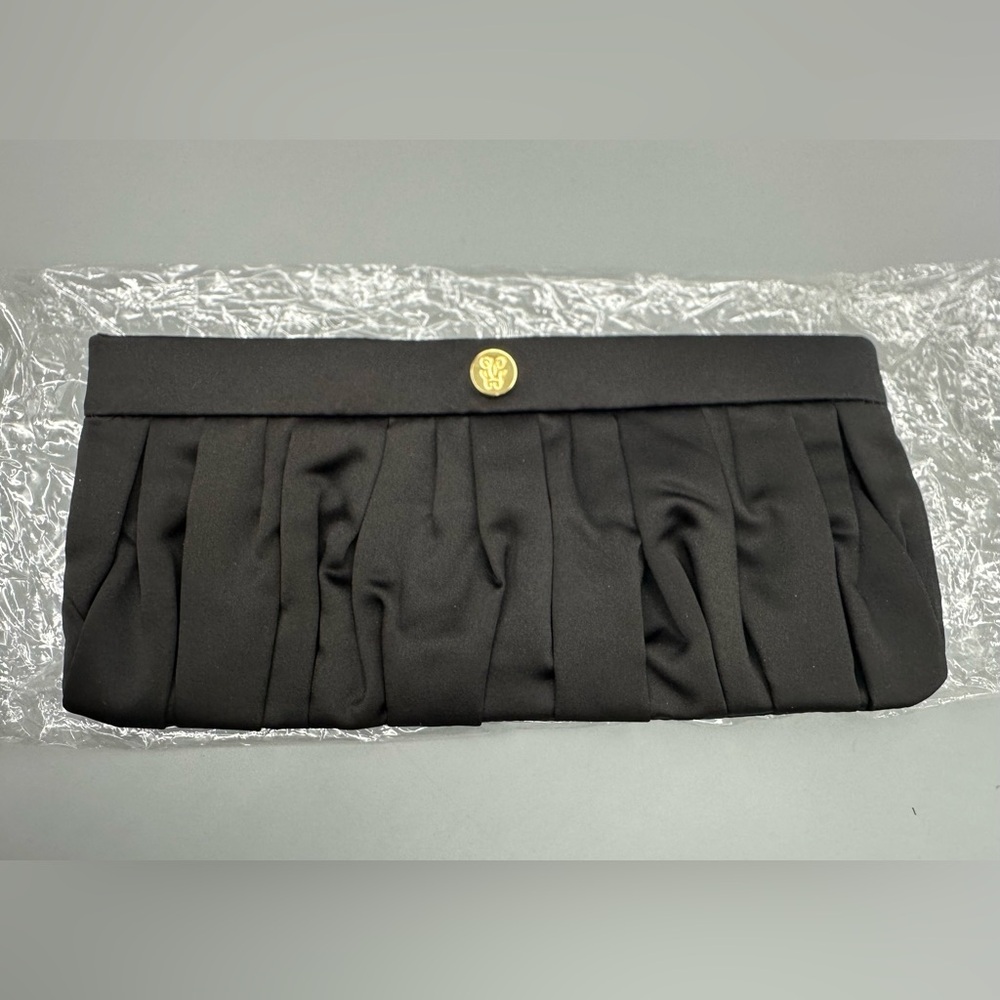 Guerlain Satin Clutch, Handbag, Purse - Black